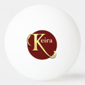 Monogram K Naam Gepersonaliseerd Pingpongbal (Achterkant)
