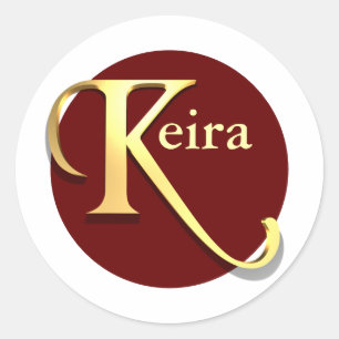Monogram K Naam Gepersonaliseerd Ronde Sticker