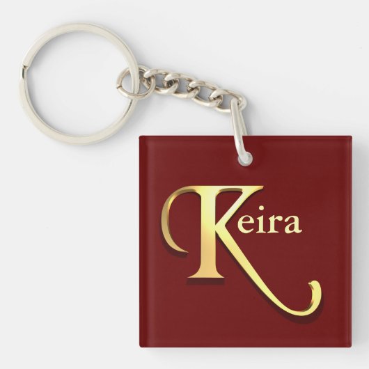 Monogram K Naam Gepersonaliseerd Sleutelhanger (Voorkant)