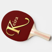 Monogram K Naam Gepersonaliseerd Tafeltennisbatje (Zijkant)