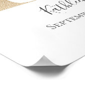 Monogram K Roze witte Floral Gold Letter Neursery Poster (Hoek)