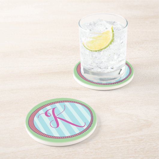 Monogram K Sandstone Onderzetter (Zijkant)