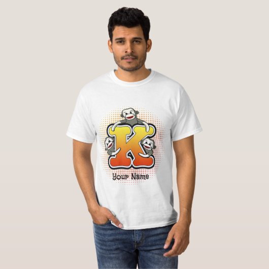 Monogram K Sock Monkey T-Shirt (Voorkant volledig)