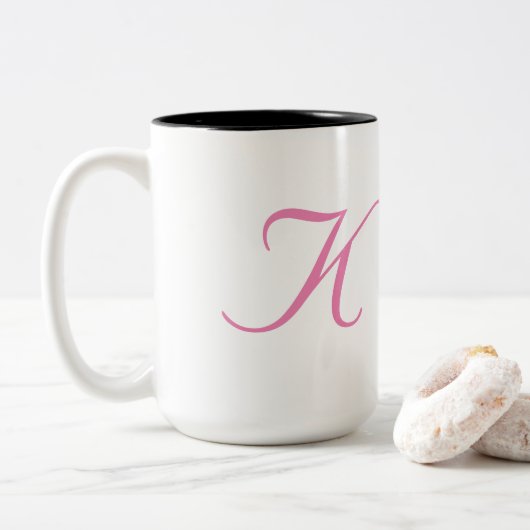 Monogram-K Tweekleurige Koffiemok (Met donut)