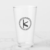 Monogram K - Viking stijl - pint glas (Voorkant)