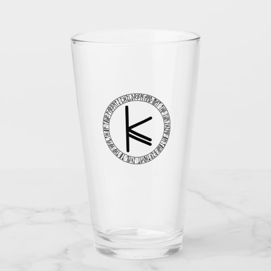 Monogram K - Viking stijl - pint glas (Voorkant)