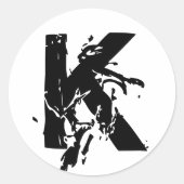 Monogram K Wedding Seal Sticker (Voorkant)