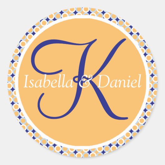 Monogram K Wedding Seal Stickers (Voorkant)
