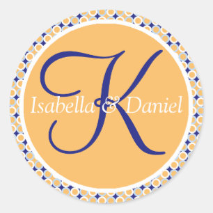 Monogram K Wedding Seal Stickers