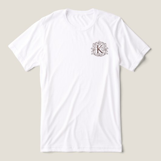 Monogram K White Tri-Blend Shirt (Design voorkant)