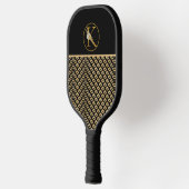 MONOGRAM K, ZWART & GOUD MODERN PATROON PICKLEBALL PADDLE (Links)