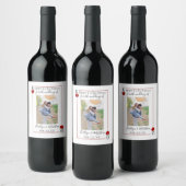 Monogram Kaart afspelen Weduwfoto opslaan Datum Wijn Etiket (Flessen)