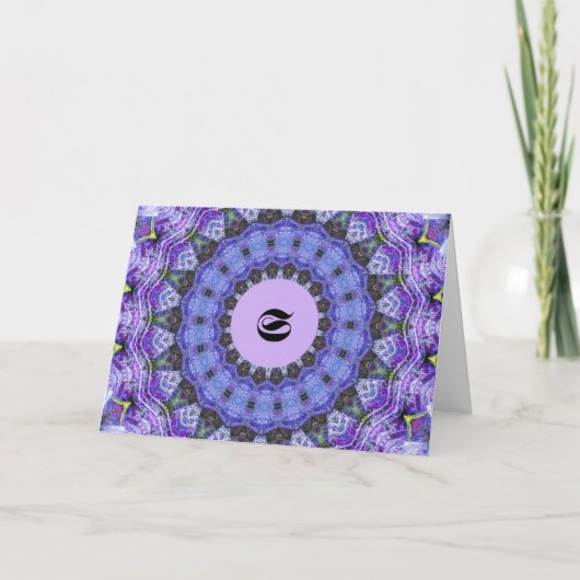 Monogram Kaart, Brief G, Blauw, Dank u Bedankkaart (Voorkant)