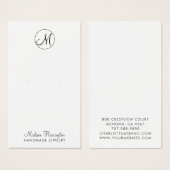 Monogram Kaart voor juwelenweergave (Voorkant /achterkant)