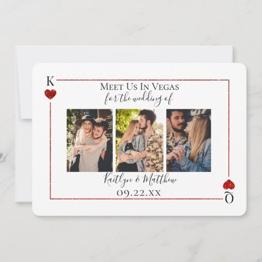 Monogram Kaart Weddenschap 3 Foto (Voorkant)