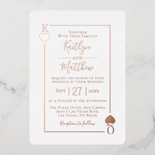 Monogram Kaart Weddenschap Real Roos Gold Foil (Voorkant)