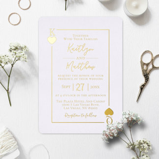 Monogram Kaart Wedding Real Gold Foil