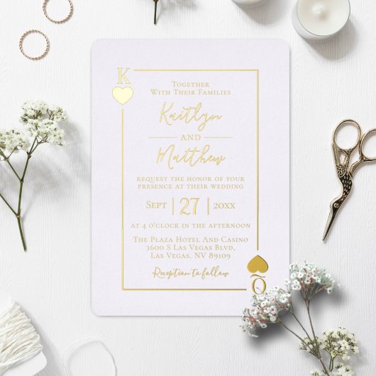 Monogram Kaart Wedding Real Gold Foil