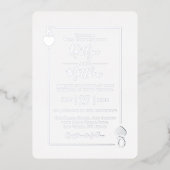Monogram Kaart Wedding Real Silver Foil (Voorkant)