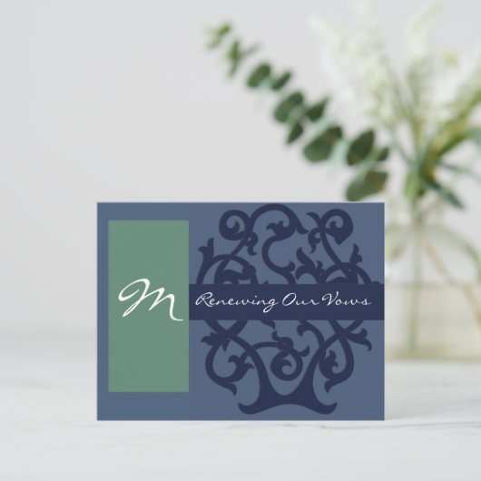 Monogram Kaarten - Blauw (Staand voorkant)