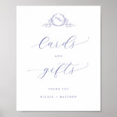 Monogram Kaarten en geschenken Lavendel Trouwbord Poster (Voorkant)