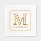 Monogram kaartnaam folie servetten (Voorkant)