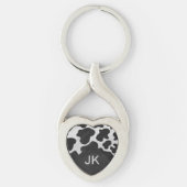 Monogram Kabelzwart en wit Sleutelhanger (Voorkant)