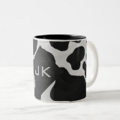 Monogram Kabelzwart en wit Tweekleurige Koffiemok (Voorkant rechts)
