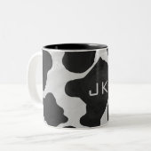 Monogram Kabelzwart en wit Tweekleurige Koffiemok (Voorkant links)
