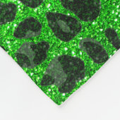 Monogram kalkgroene glitterluipaard fleece deken (Hoek)
