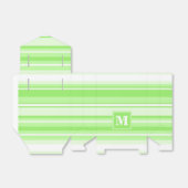 Monogram kalkgroene strepen bedankdoosjes (Uitgevouwen)