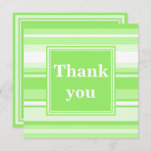 Monogram kalkgroene strepen bedankkaart (Voorkant / Achterkant)