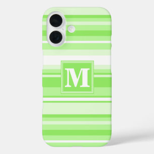 Monogram kalkgroene strepen iPhone 16 hoesje