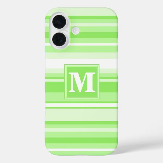 Monogram kalkgroene strepen Case-Mate iPhone case (Achterkant)
