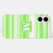 Monogram kalkgroene strepen Case-Mate iPhone case (Achterkant (horizontaal))