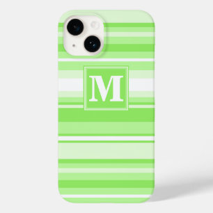 Monogram kalkgroene strepen Case-Mate iPhone 14 hoesje