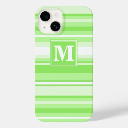 Monogram kalkgroene strepen Case-Mate iPhone case (Achterkant)