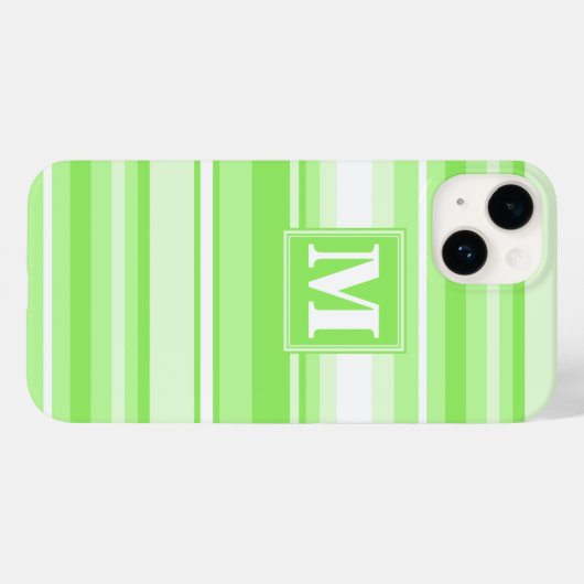 Monogram kalkgroene strepen Case-Mate iPhone case (Achterkant (horizontaal))