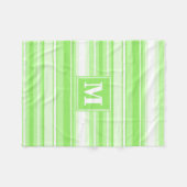 Monogram kalkgroene strepen fleece deken (Voorkant (Horizontaal))