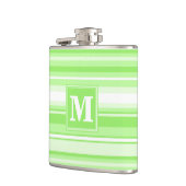 Monogram kalkgroene strepen heupfles (Links)
