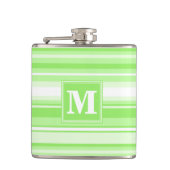 Monogram kalkgroene strepen heupfles (Voorkant)