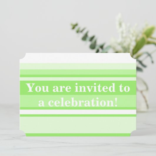 Monogram kalkgroene strepen kaart (Staand voorkant)