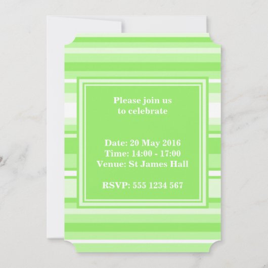 Monogram kalkgroene strepen kaart (Achterkant)