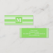 Monogram kalkgroene strepen mini visitekaartje (Voorkant / Achterkant)