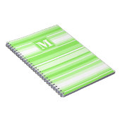 Monogram kalkgroene strepen notitieboek (Rechterzijde)