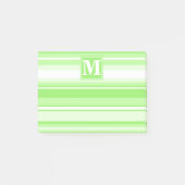 Monogram kalkgroene strepen post-it® notes (Voorkant)