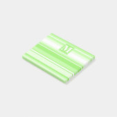 Monogram kalkgroene strepen post-it® notes (Schuin)