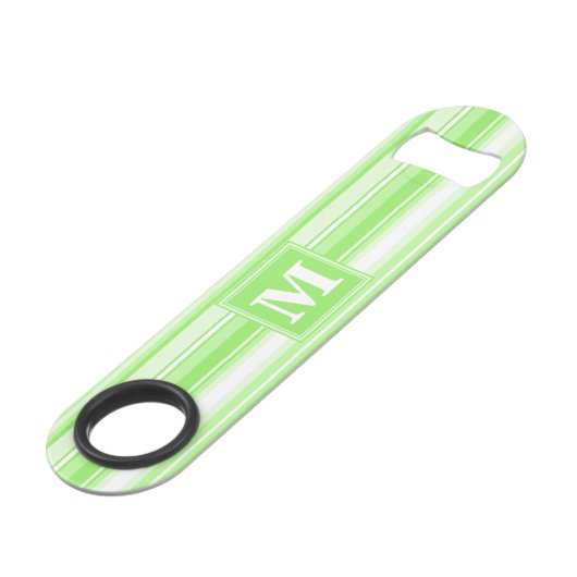 Monogram kalkgroene strepen speed flessenopener (Voorkant Gekanteld)