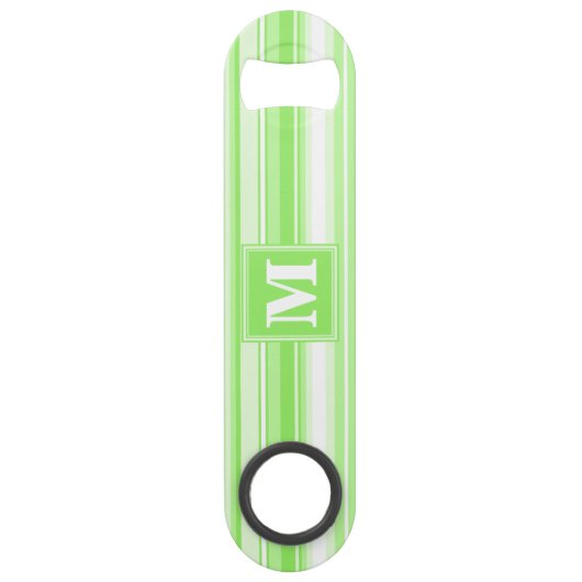 Monogram kalkgroene strepen speed flessenopener (Voorkant)