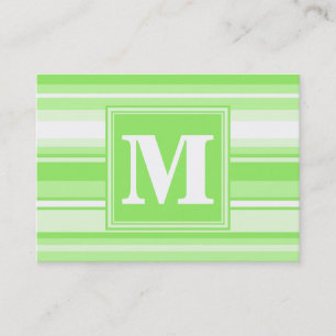 Monogram kalkgroene strepen visitekaartje